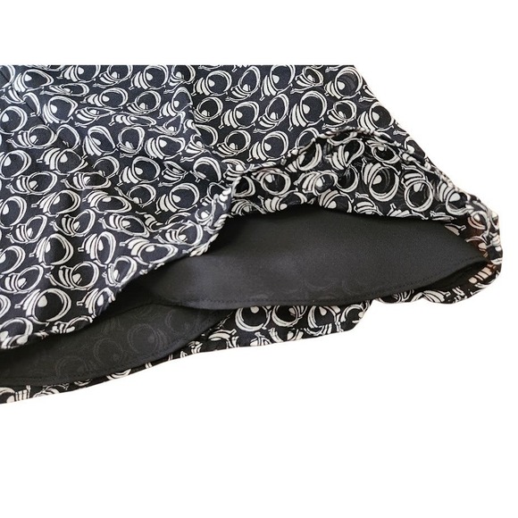 Jones New York Collection Silk Skirt Black White Geometric Print Size 10  A52 - Picture 3 of 3